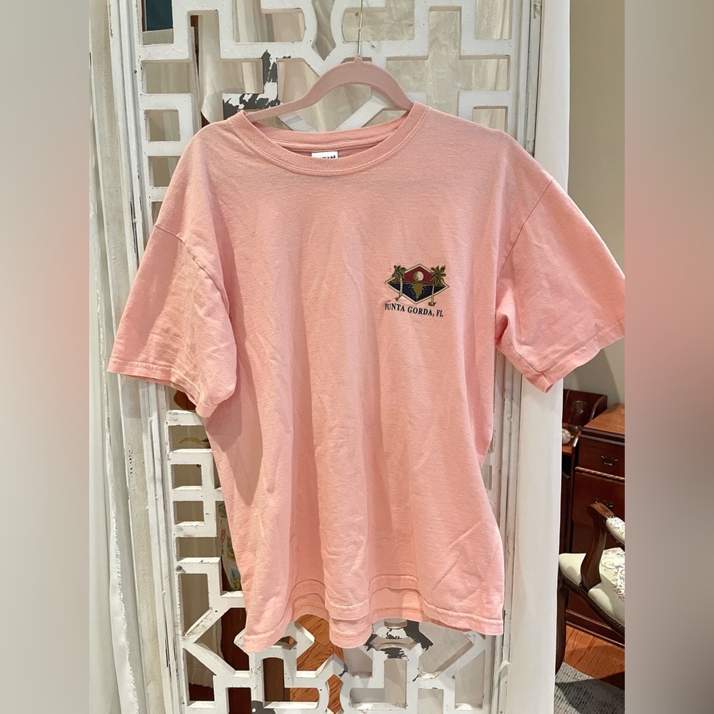 90s peach cotton Punta Gorda, FL Graphic Tee w/ some damage by logo